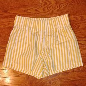 AYR Women's Yellow Striped Shorts